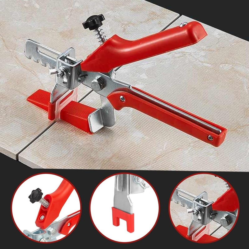 RUHOOM Tile Leveling system Plier Hand Floor Pliers Tiling Installation Tool Tile Locator Leveling System for DIY Ceramic Tile Stone Wall Tile Spacers Adjustment red - Image 4